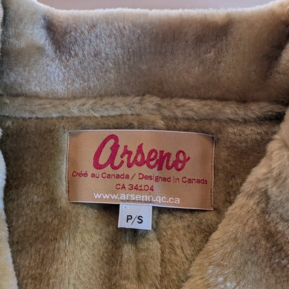ARSENO CANADA Faux SUEDE & FUR jacket Sz S EMBROIDERIES TOOTH-LIKE buttons A GEM - Picture 13 of 16